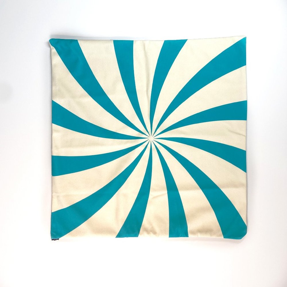 Pillow Retro Teal and Cream